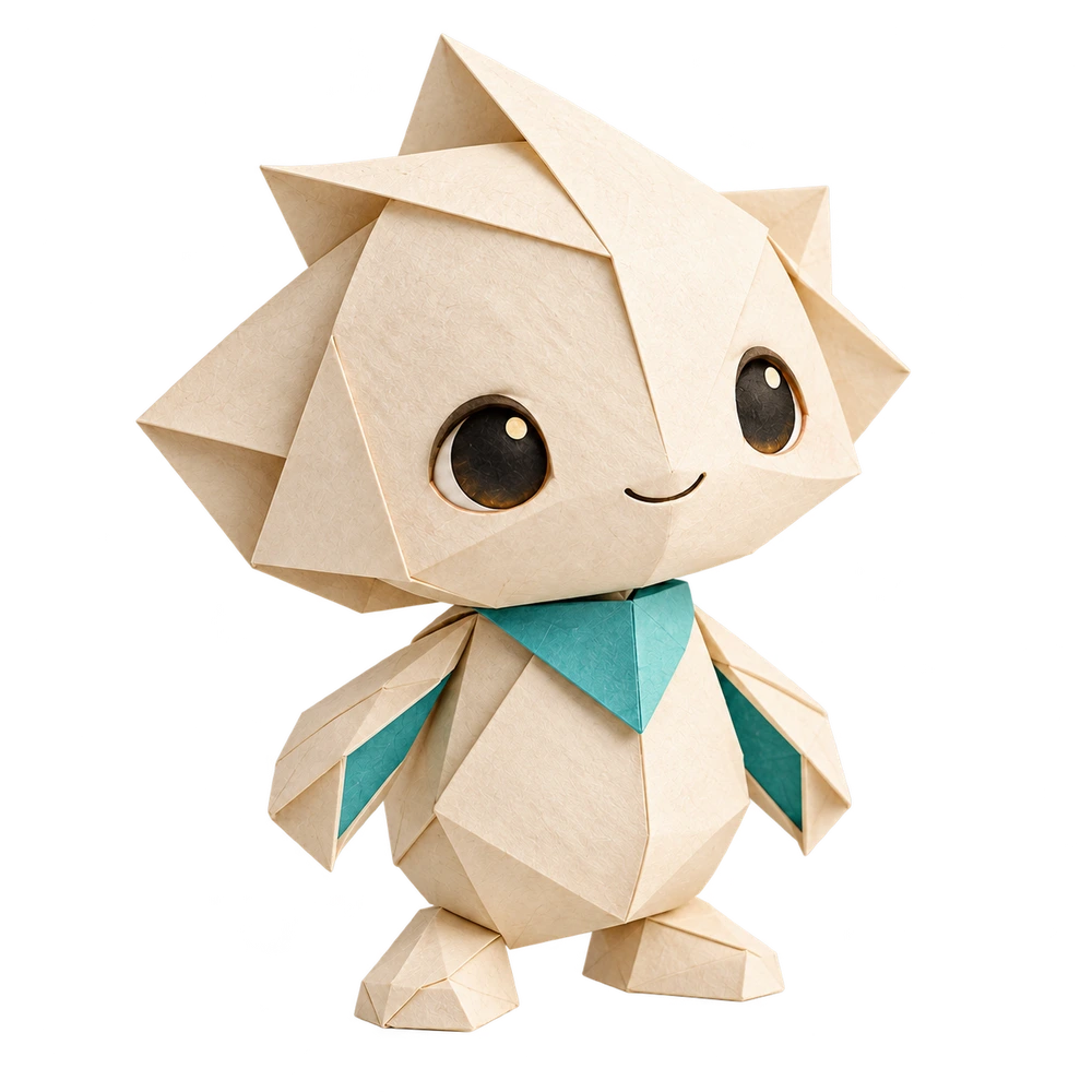 Amatito, personaje de papel marfil con pañuelo turquesa